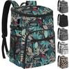 Cooler Backpack Insulated Leakproof Waterproof Backpack Cooler Bag 30 Cans, Large Capacity Lightweight Travel Camping Beach Drink Beverage Beer Bag Cooler Ice Chest for Men and Women, Blueleaf view 1