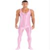 YiZYiF Men's Spandex Ballet Sleeveless Full Body Tight Jumpsuit Unitards Dance Costumes Pink X-Large view 1