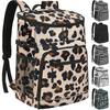 Cooler Backpack Insulated Leakproof Waterproof Backpack Cooler Bag 30 Cans, Large Capacity Lightweight Travel Camping Beach Drink Beverage Beer Bag Cooler Ice Chest for Men and Women, Leopard view 1