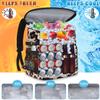 Cooler Backpack Insulated Leakproof Waterproof Backpack Cooler Bag 30 Cans, Large Capacity Lightweight Travel Camping Beach Drink Beverage Beer Bag Cooler Ice Chest for Men and Women, Leopard view 4