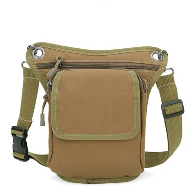 Feilx Thigh Drop Leg Bag for Men, Women Waist Pack Fanny Pack, Motorcycle Rider Multi-Pocket Waist Bags for Men Women (Color : Brass, Size : 16 * 3 * 22CM)