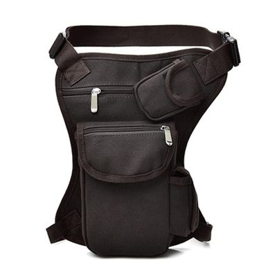 Feilx Drop Leg Pouch Bag, Canvas Drop Leg Bag Outdoor Waist Pack, Mens Motorcycle Waist Pack for Men Women (Color : Brown, Size : 32 * 23 * 6cm)
