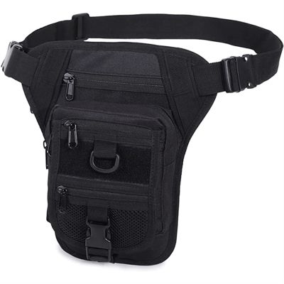 Feilx Drop Leg Bag, Outdoor Waist Pack for Men, Cycling Multi-Pocket Waist Fanny Pouch Daypack for Men Women (Color : Black, Size : 298 * 17 * 1cm)