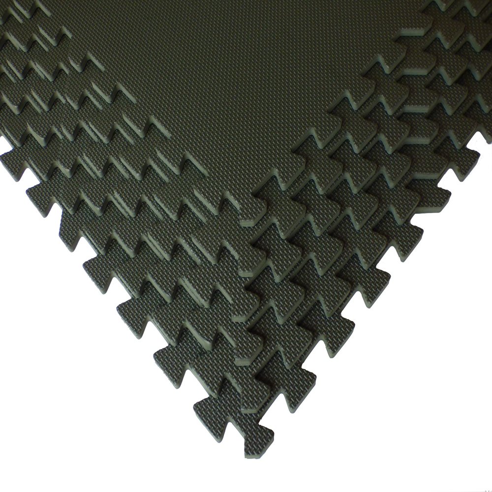 Square Brands Interlocking Gym Floor Tiles - Puzzle Foam Mats for Home Gym | MMA & Exercise | 3/8