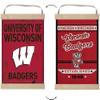 KH Sports Fan Reversible Banner Sign Faux Rusted Wisconsin Badgers view 1