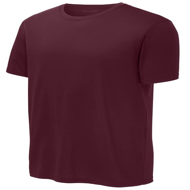 DRIEQUIP Men's Moisture Wicking Suede Feel Performance Tees-3XL-Maroon