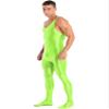 YiZYiF Men's Spandex Ballet Sleeveless Full Body Tight Jumpsuit Unitards Dance Costumes Fluorescent Green A Medium view 2