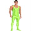 YiZYiF Men's Spandex Ballet Sleeveless Full Body Tight Jumpsuit Unitards Dance Costumes Fluorescent Green A Medium view 3