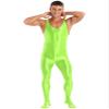YiZYiF Men's Spandex Ballet Sleeveless Full Body Tight Jumpsuit Unitards Dance Costumes Fluorescent Green A Medium view 4