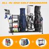 PLKOW Golf Bag Storage Garage Organizer, Extra Large Size Golf Bag Storage Stand and Golf Equipment Rack for Garage,Shed, Basement view 3