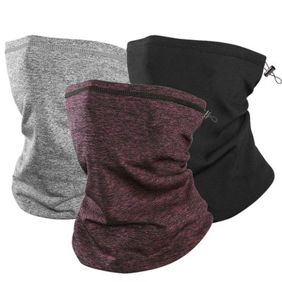 Zollen 4/3/1 Pack Fleece Winter Neck Gaiter Windproof Bandana Adjustable Face Covering Scarf for Men and Women