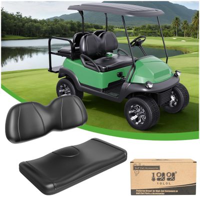 10L0L Golf Cart Front Seat Cushion & Backrest Assembly for Club Car Precedent 2004-2011, Premium Soft Sponge Replacement Kit, Comfortable and Supportive, Black