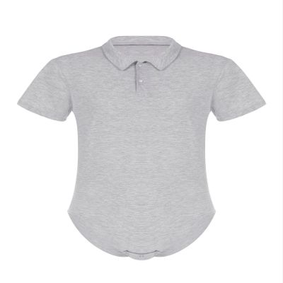 Agoky Men's Short Sleeve Undershirt Press Botton Crotch Shirt Romper One Piece Snappies Bodysuit Grey 3X-Large