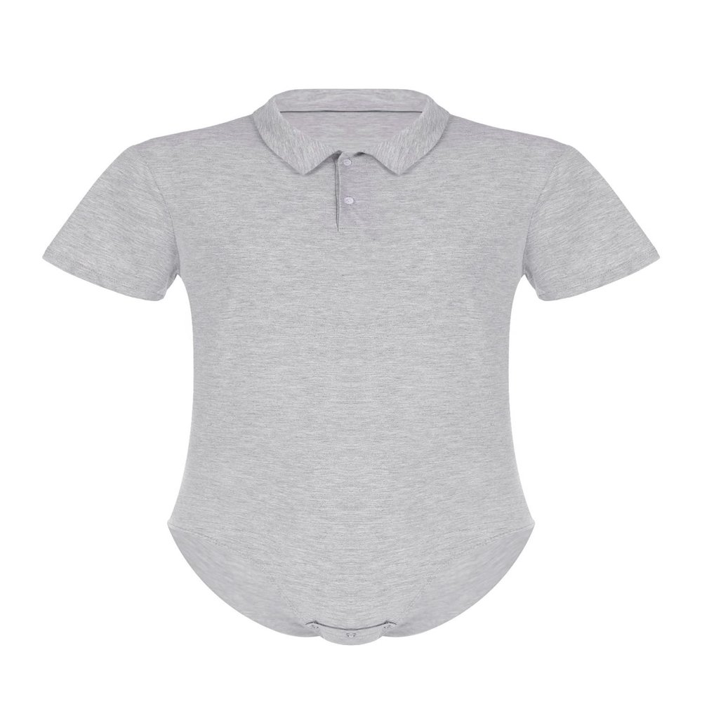 Agoky Men's Short Sleeve Undershirt Press Botton Crotch Shirt Romper One Piece Snappies Bodysuit Grey 3X-Large
