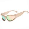 LASPOR Wrap Around Sport Sunglasses for Women Men Sport Shades Glasses Y2K Sunglasses (Champagne Frame/pink Lens) view 1