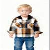 YOUNGER STAR Toddler Kids Boys Girls Flannel Hooded Plaid Shirt Button Baby Casual Hoodie Jacket Fall Hooded Coat (Khaki Hooded Coat, 4-5T) view 2