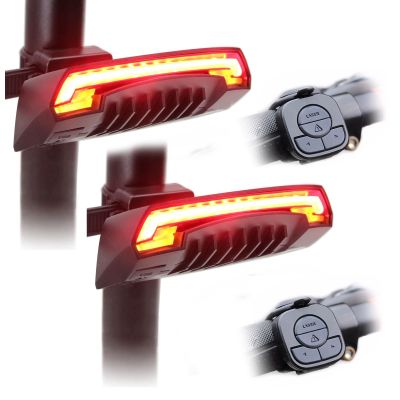 MEILAN X5 Smart Bike Tail Light with Turn Signals and Automatic Brake Light Wireless Remote Control Bike Rear Light Back USB Rechargeable Safety Warning Cycling Light Fits on Any Road Bicycle (2 Pack)