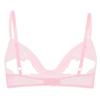 WinChang Women's Sexy Lingerie Bra Top Lace Floral Open Nipple Underwire Bralette Nipple Wire-Free Bikini Triangle Bra Pink Small view 2