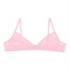 WinChang Women's Sexy Lingerie Bra Top Lace Floral Open Nipple Underwire Bralette Nipple Wire-Free Bikini Triangle Bra Pink Small view 4