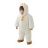 Legou Baby Kigurumi Winter Feet Warm Baby Outing Clothes Newborn Clothes Autumn Winter Clothes Thick Padded Clothes White 59CM view 1