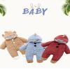 Legou Baby Kigurumi Winter Feet Warm Baby Outing Clothes Newborn Clothes Autumn Winter Clothes Thick Padded Clothes White 59CM view 2