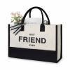 TOPDesign Embroidery Canvas Tote Bag for Women, Friendship Gifts for Best Friend, Sister, Friend Appreciation Birthday Gifts, Personalized Present Bag for Beach, Holiday view 1