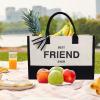TOPDesign Embroidery Canvas Tote Bag for Women, Friendship Gifts for Best Friend, Sister, Friend Appreciation Birthday Gifts, Personalized Present Bag for Beach, Holiday view 3