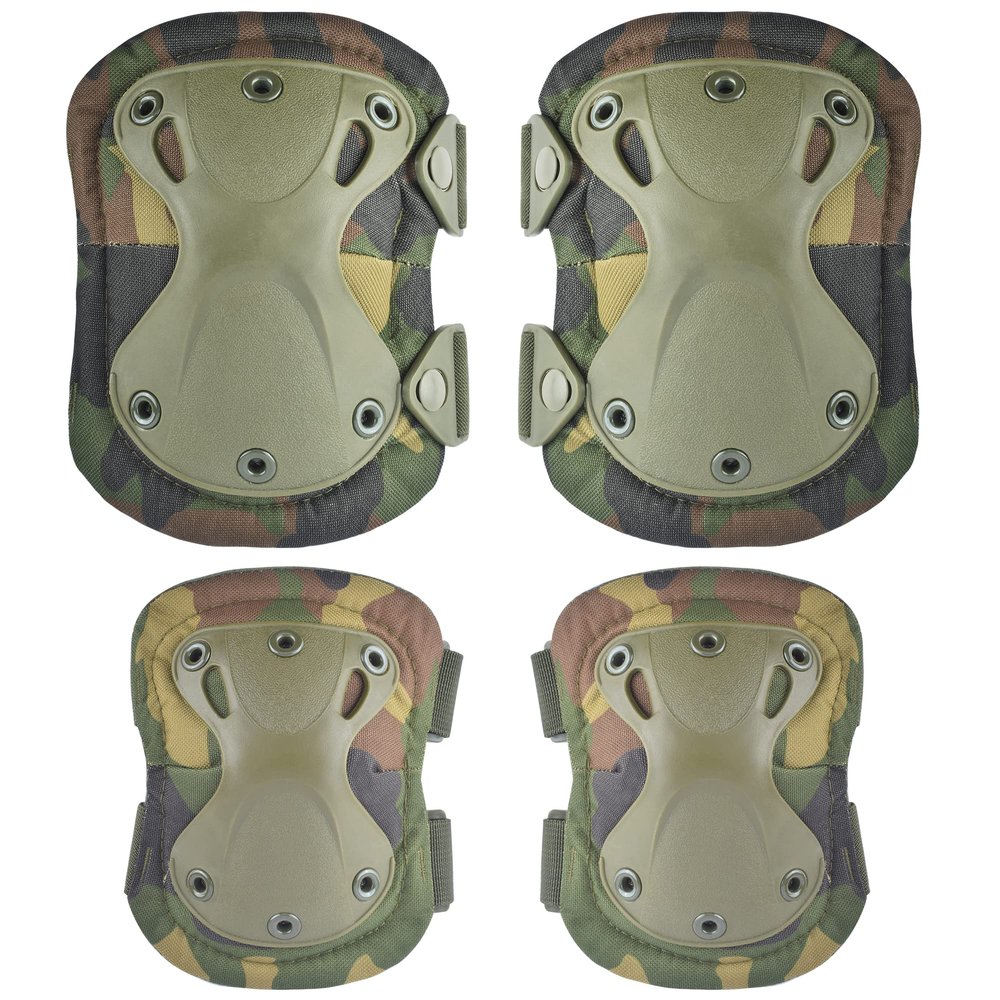 Professional Tactical Combat Knee and Elbow Protective Pads Sets Advanced Tactical Gear Set for Airsoft Paintball Hunting Army Skate Outdoor Sports