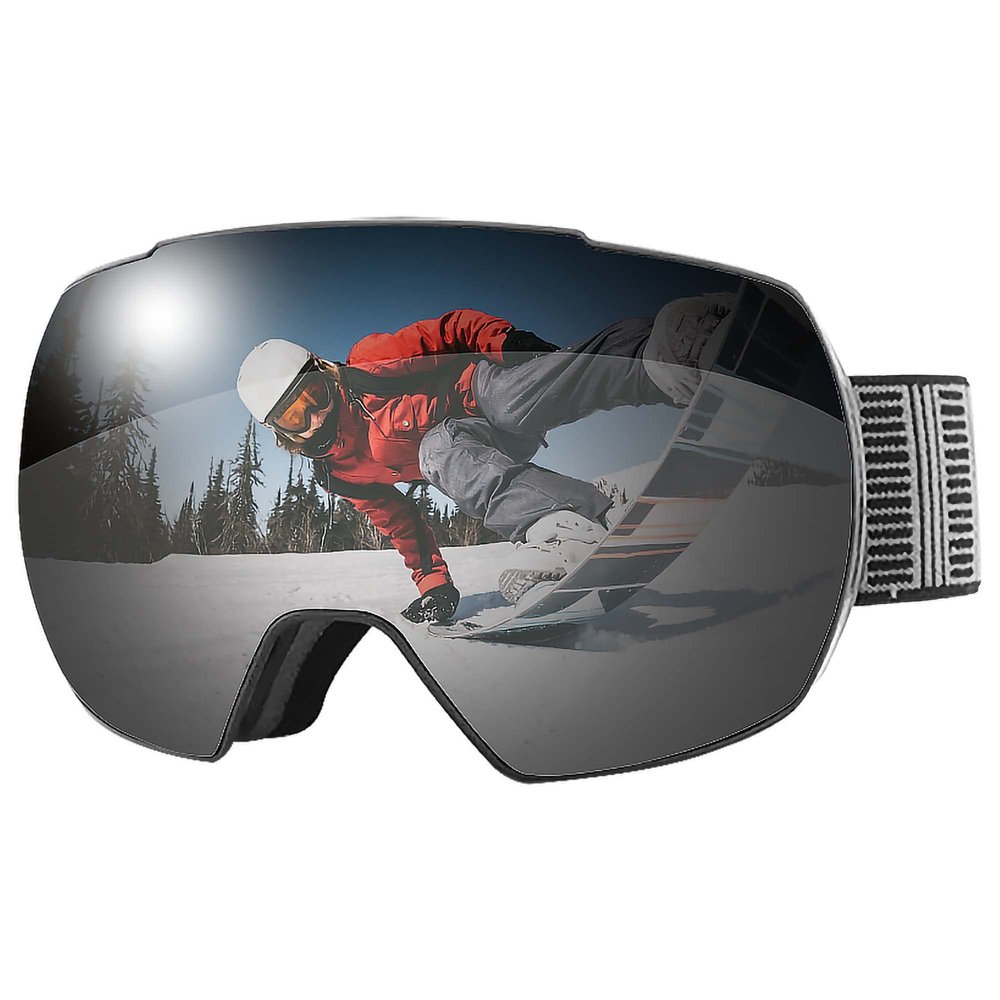SooGree Ski Goggles,OTG Snowboard Glasses,Anti-fog Snow Sports Goggles for Men Women & Youth Polarized Winter Skiing Goggles (2085 black frame gray lens)