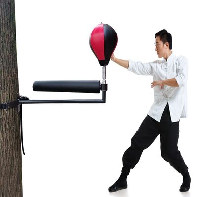 DYK&NX Wing Chun Dummy Martial Arts Training, Bundled Boxing Spinning Bar, Boxing Speed Ball, 360 Adjustable Height, for Practice, Reaction Speed Suitable Trees and Hard Objects