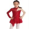 winying Girls Ice Skating Dress Long Sleeve Rhinestone Figure Skating Costume Gymnastics Leotard Ballet Dance Dress Red 12 Years view 1