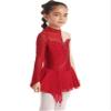 winying Girls Ice Skating Dress Long Sleeve Rhinestone Figure Skating Costume Gymnastics Leotard Ballet Dance Dress Red 12 Years view 2