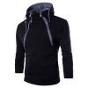 Maiyifu-GJ Men Slim Fit Athletic Pullover Hoodies Fleece Unique Zipper Hooded Sweatshirt Casual Lightweight Drawstring Hoodie (Black,Medium) view 1