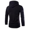 Maiyifu-GJ Men Slim Fit Athletic Pullover Hoodies Fleece Unique Zipper Hooded Sweatshirt Casual Lightweight Drawstring Hoodie (Black,Medium) view 2