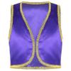 Manyakai Boys Arabian Prince Tops Waistcoat Vest Kids Fairy Tale Dramas Stage Performance Fancy Dress Ups Purple 16 Years view 3