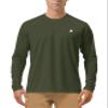 Roadbox Mens UPF 50+ UV Sun Protection Shirts Outdoor Long Sleeve SPF Diving Rash Guard for Fishing Hiking Swimming Dark Green view 1