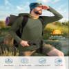 Roadbox Mens UPF 50+ UV Sun Protection Shirts Outdoor Long Sleeve SPF Diving Rash Guard for Fishing Hiking Swimming Dark Green view 3