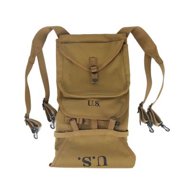 ANQIAO WW2 US M1928 Haversack Canvas with Tail Bag Backpack WWII Reproduction