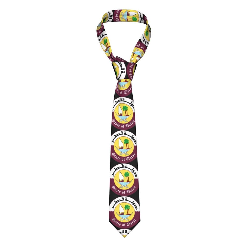 CXXYJYJ Emblem Of Qatar Womans Ties Christmas Fashion Tie Unisex Neckwears