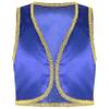 Manyakai Boys Arabian Prince Tops Waistcoat Vest Kids Fairy Tale Dramas Stage Performance Fancy Dress Ups Blue 16 Years view 3