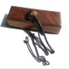 REDSKY TRADER Brass Bosun's Whistle with Chain Antique & Hardwood Anchor Inlaid Box - Black Antique Finish view 1
