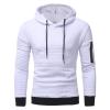 Maiyifu-GJ Men Plaid Jacquard Pullover Hoodies Lightweight Long Sleeve Hooded Sweatshirt Drawstring Hoodie with Kanga Pocket (White,Medium) view 1