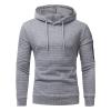 Maiyifu-GJ Men Plaid Jacquard Pullover Hoodies Lightweight Long Sleeve Hooded Sweatshirt Drawstring Hoodie with Kanga Pocket (Light Grey,Small) view 1