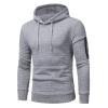Maiyifu-GJ Men Plaid Jacquard Pullover Hoodies Lightweight Long Sleeve Hooded Sweatshirt Drawstring Hoodie with Kanga Pocket (Light Grey,Small) view 4