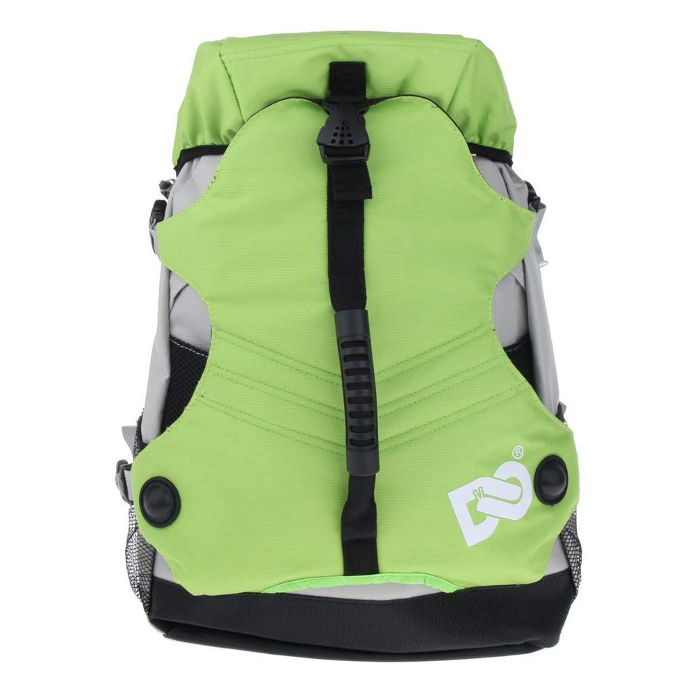 Duiaynke Roller Inline Skates Backpack Skating Shoes Boots Storage Bag for Helmet,Knee Elbow and Wrist Protection Pads (Green)