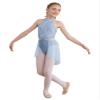 Agoky Girls Lyrical Dance Dress Sleeveless Cutout Ballet Modern Contemporary Dance Costume Gymnastic Skirt Leotard Light Blue 10 Years view 2