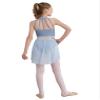 Agoky Girls Lyrical Dance Dress Sleeveless Cutout Ballet Modern Contemporary Dance Costume Gymnastic Skirt Leotard Light Blue 10 Years view 4