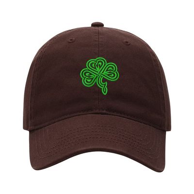 L8502-LXYB Baseball Cap Men Celtic Knot Irish Shamrock Embroidered Washed Cotton Dad Hat Baseball Caps (Brwon,7 5/8)