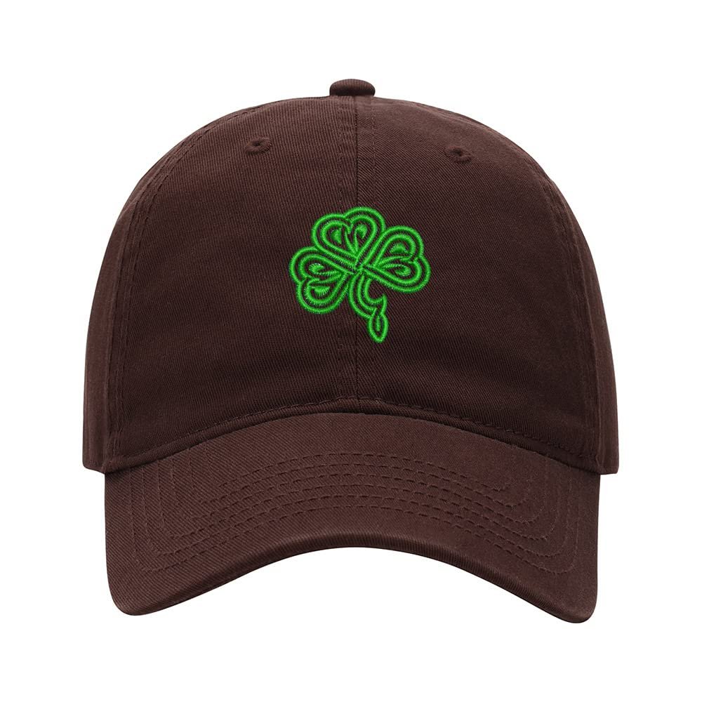 L8502-LXYB Baseball Cap Men Celtic Knot Irish Shamrock Embroidered Washed Cotton Dad Hat Baseball Caps (Brwon,7 5/8)