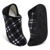 Fires Womens Mens Slippers with Rubber Sole Soft-Lightweight House Slipper Socks Around House Shoes Non Slip Indoor/Outdoor, Blackgrid, 7-7.5 Women/5.5-6 Men view 1